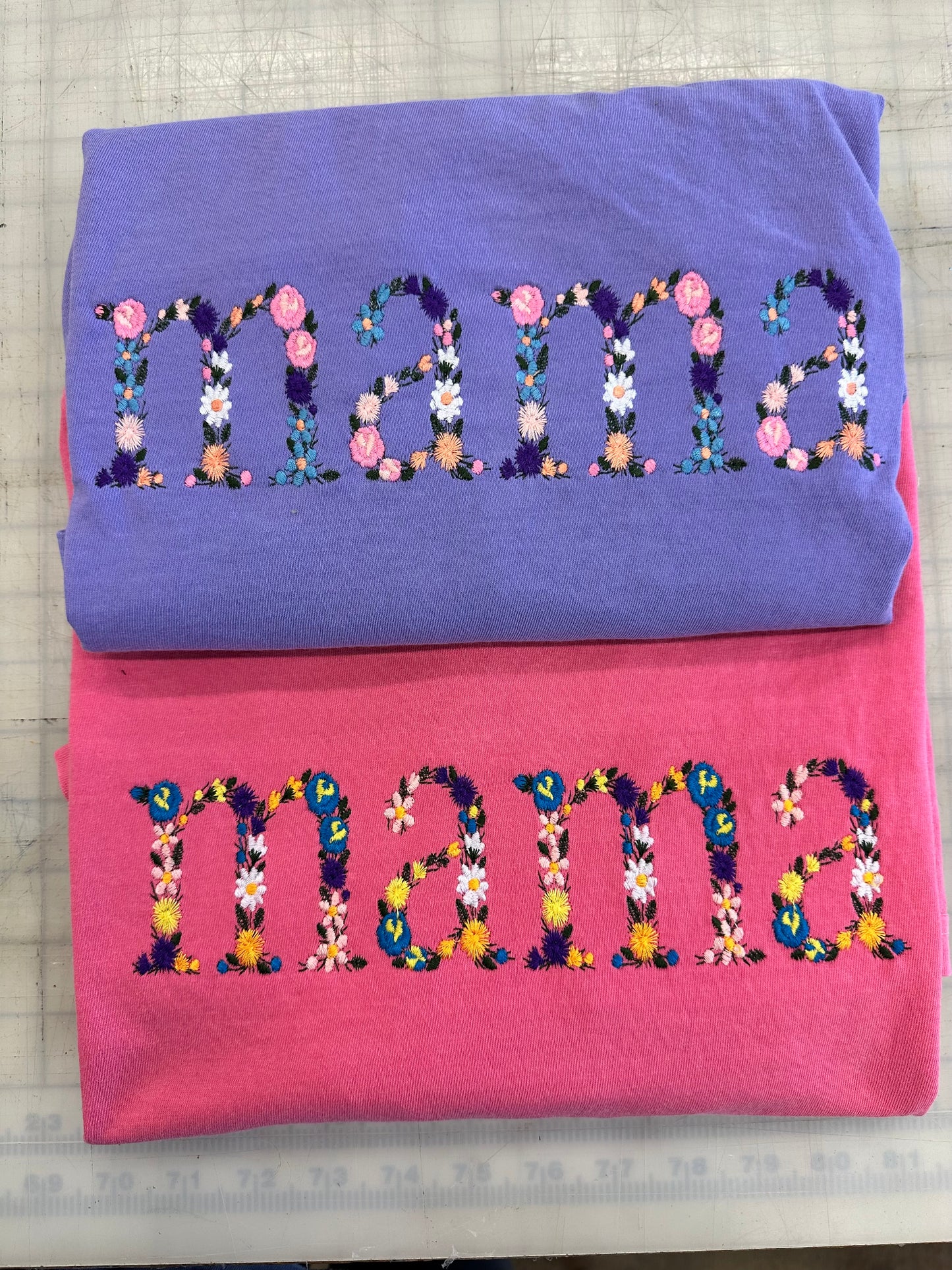 Personalized Floral Embroidered “Mama” Shirt | Custom Mother’s Day Shirt | Comfort Colors Tee | Embroidered Mom Gift | Floral Name Shirt