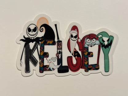 Nightmare Before Christmas Personalized Name Sticker