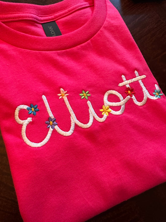 Personalized Flower Name Shirt