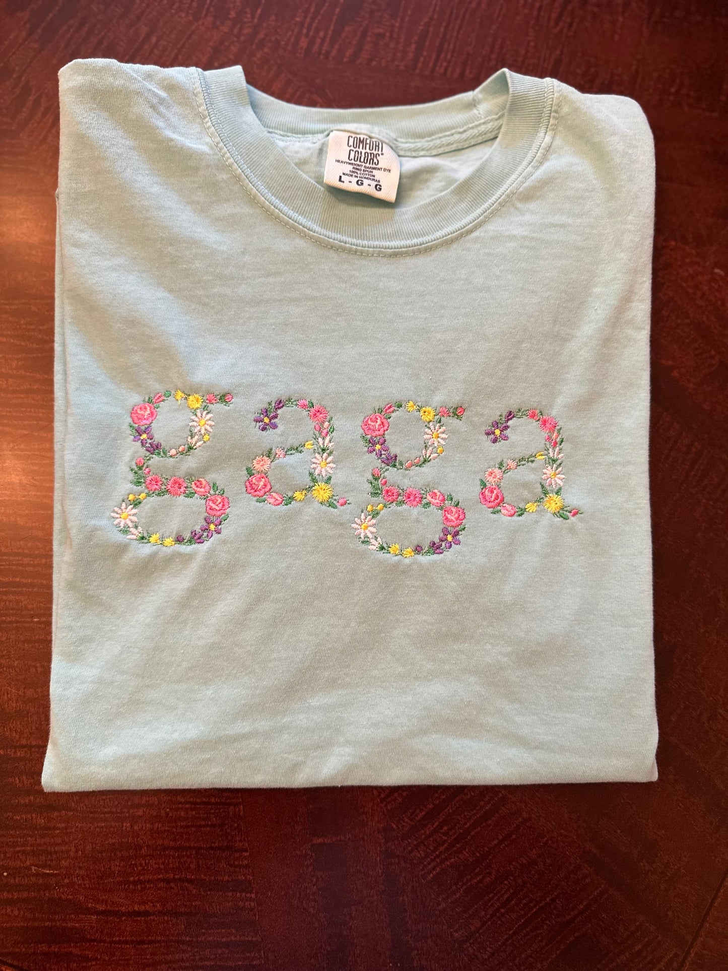 Personalized Floral Embroidered “Mama” Shirt | Custom Mother’s Day Shirt | Comfort Colors Tee | Embroidered Mom Gift | Floral Name Shirt