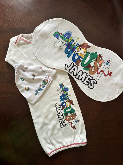 Toy Story Inspired Personalized Burp Cloth