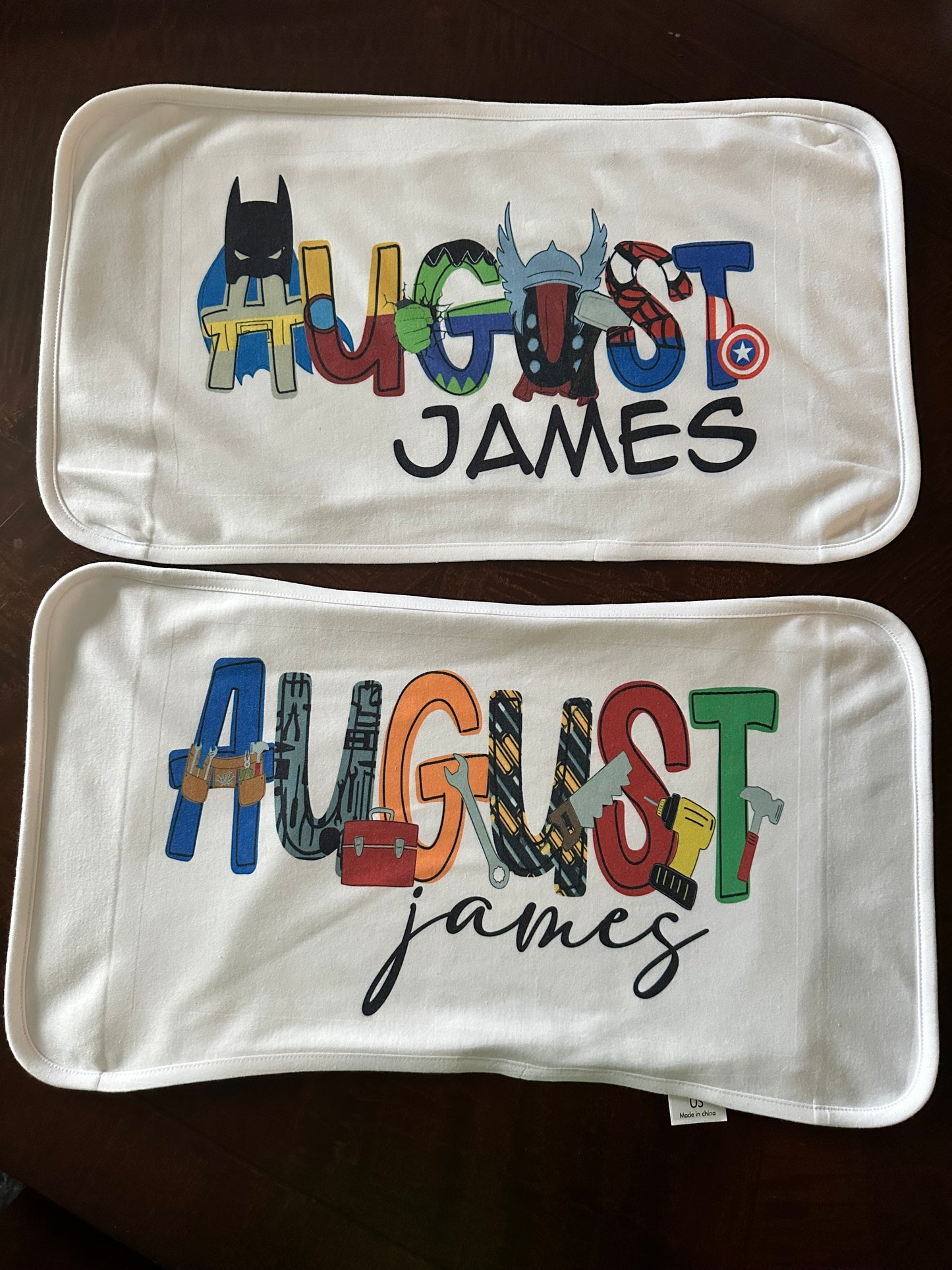 Tool Themed Personalized Burp Cloth