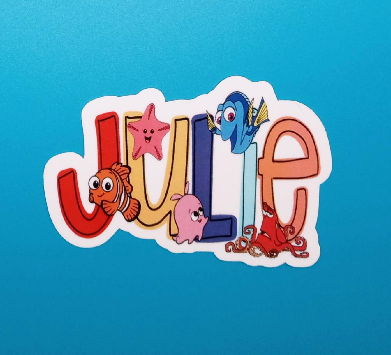 Personalized Finding Nemo Finding Dory Name Sticker