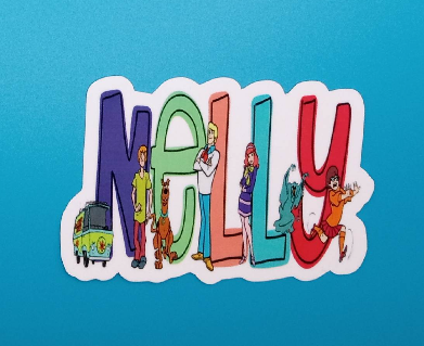 Personalized Scooby Doo Name Sticker