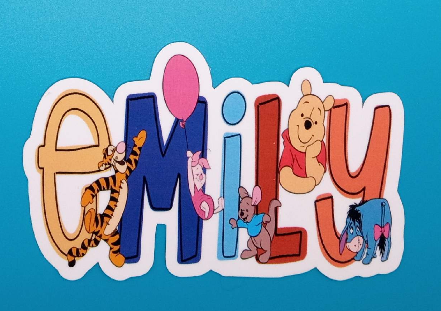 Personalized Winnie the Pooh Name Sticker