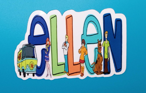 Personalized Scooby Doo Name Sticker