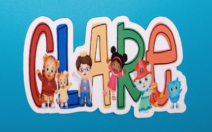 Daniel Tiger Inspired Personalized Name Sticker