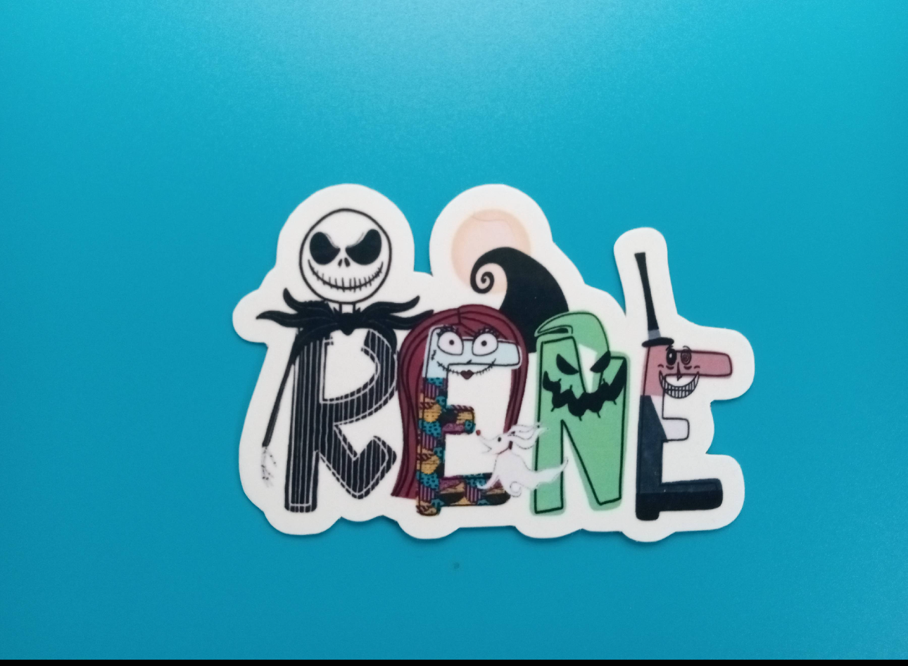 Nightmare Before Christmas Personalized Name Sticker