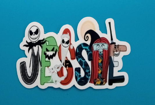 Nightmare Before Christmas Personalized Name Sticker