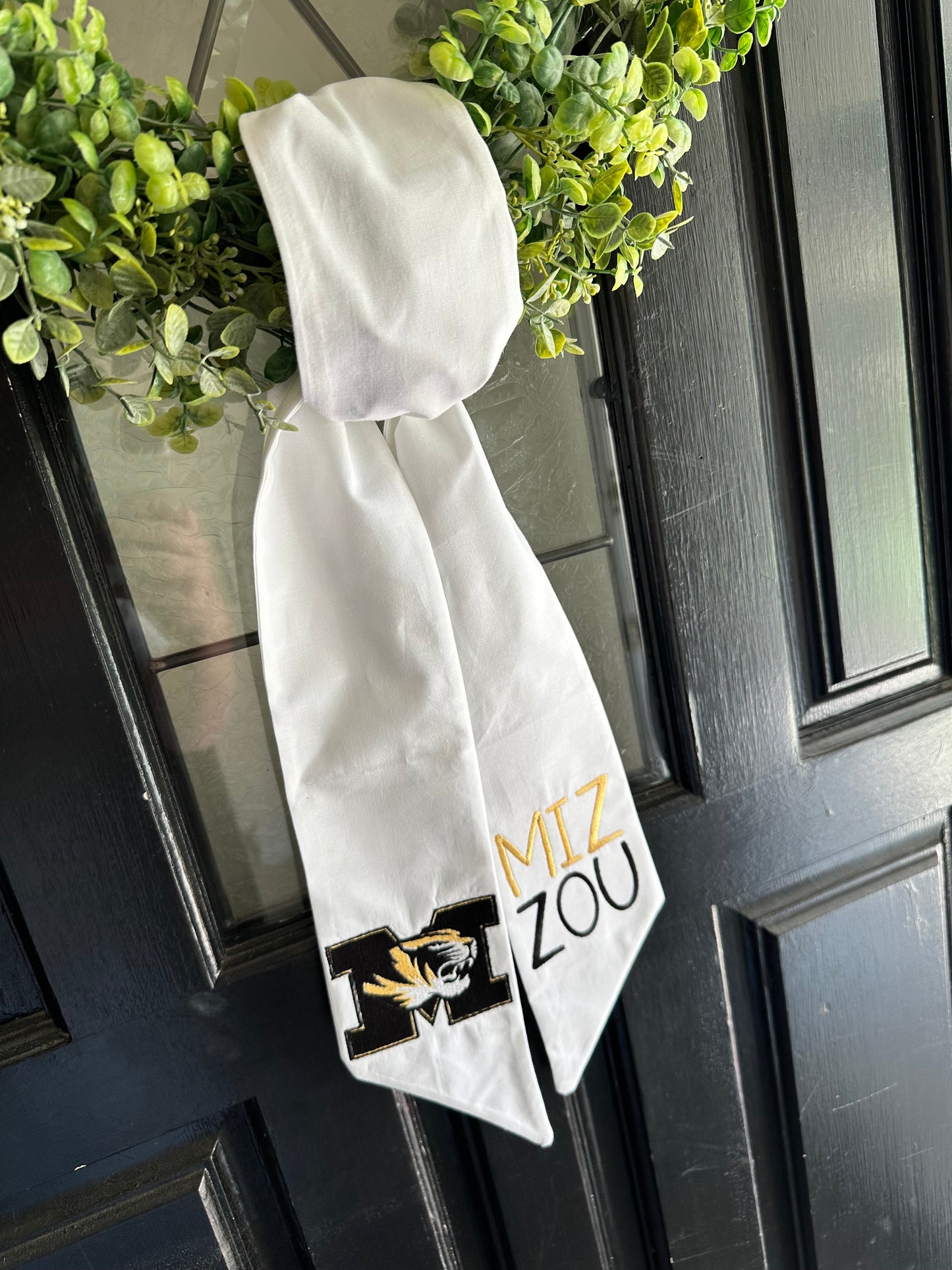 Mizzou Themed Wreath Sash