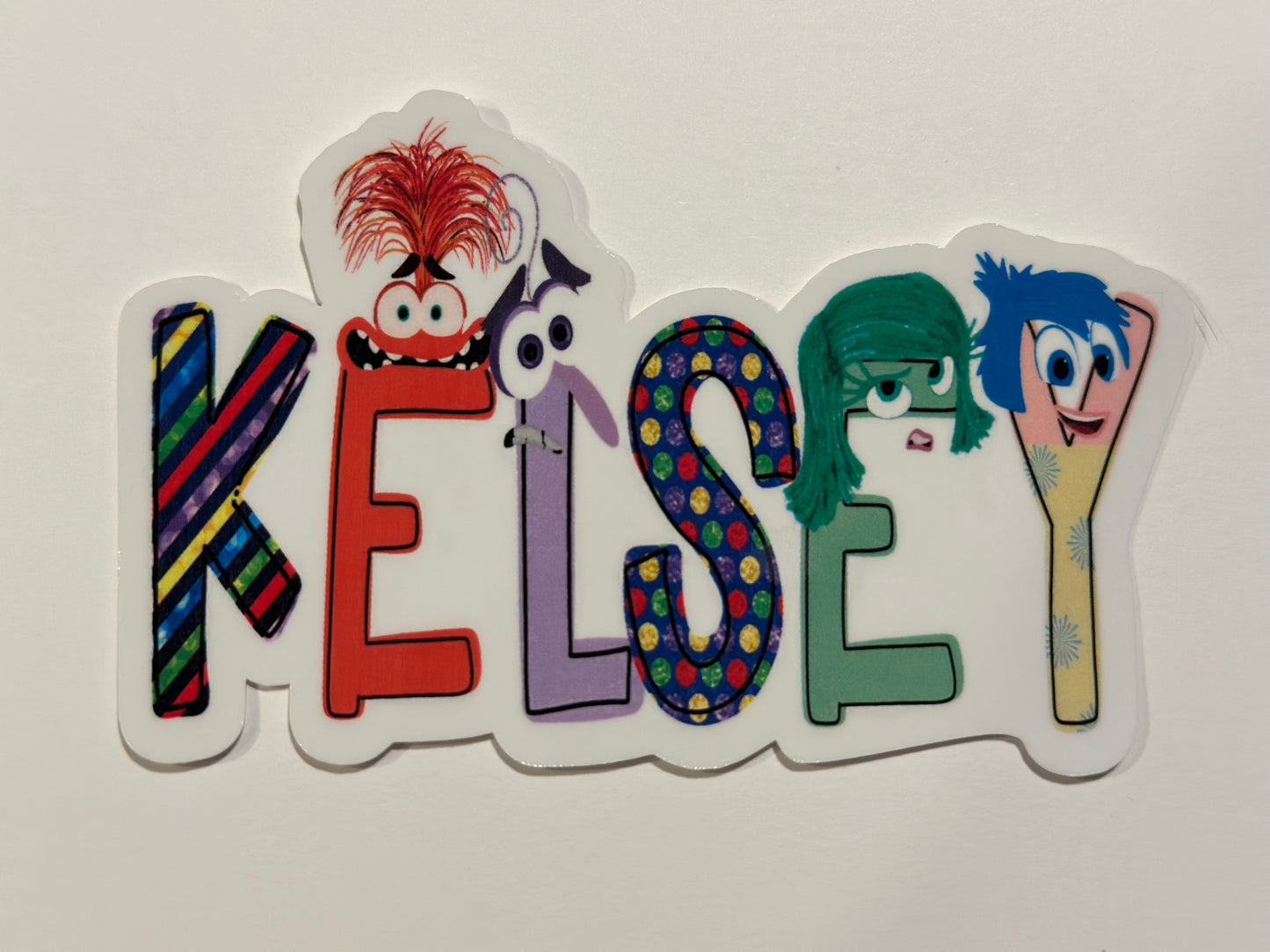 Inside Out Inspired Personalized Name Sticker