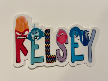 Inside Out Inspired Personalized Name Sticker