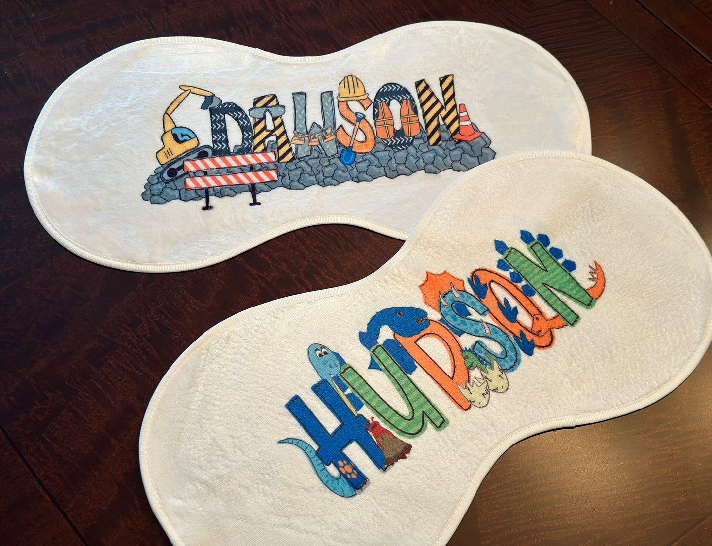 Dino Theme Personalized Burp Cloth