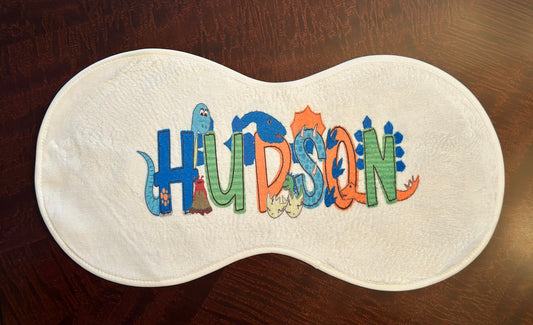 Dino Theme Personalized Burp Cloth