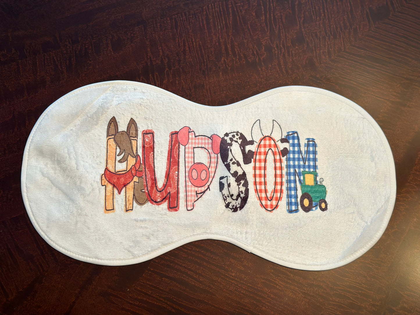 Farm Animal Lover Personalized Burp Cloth