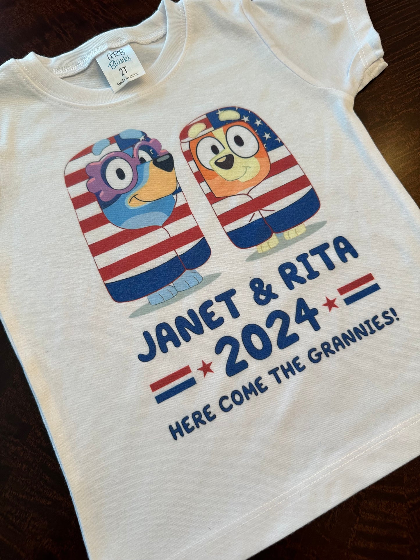 Janet and Rita 2024 Bluey Grannies Inspired Shirt