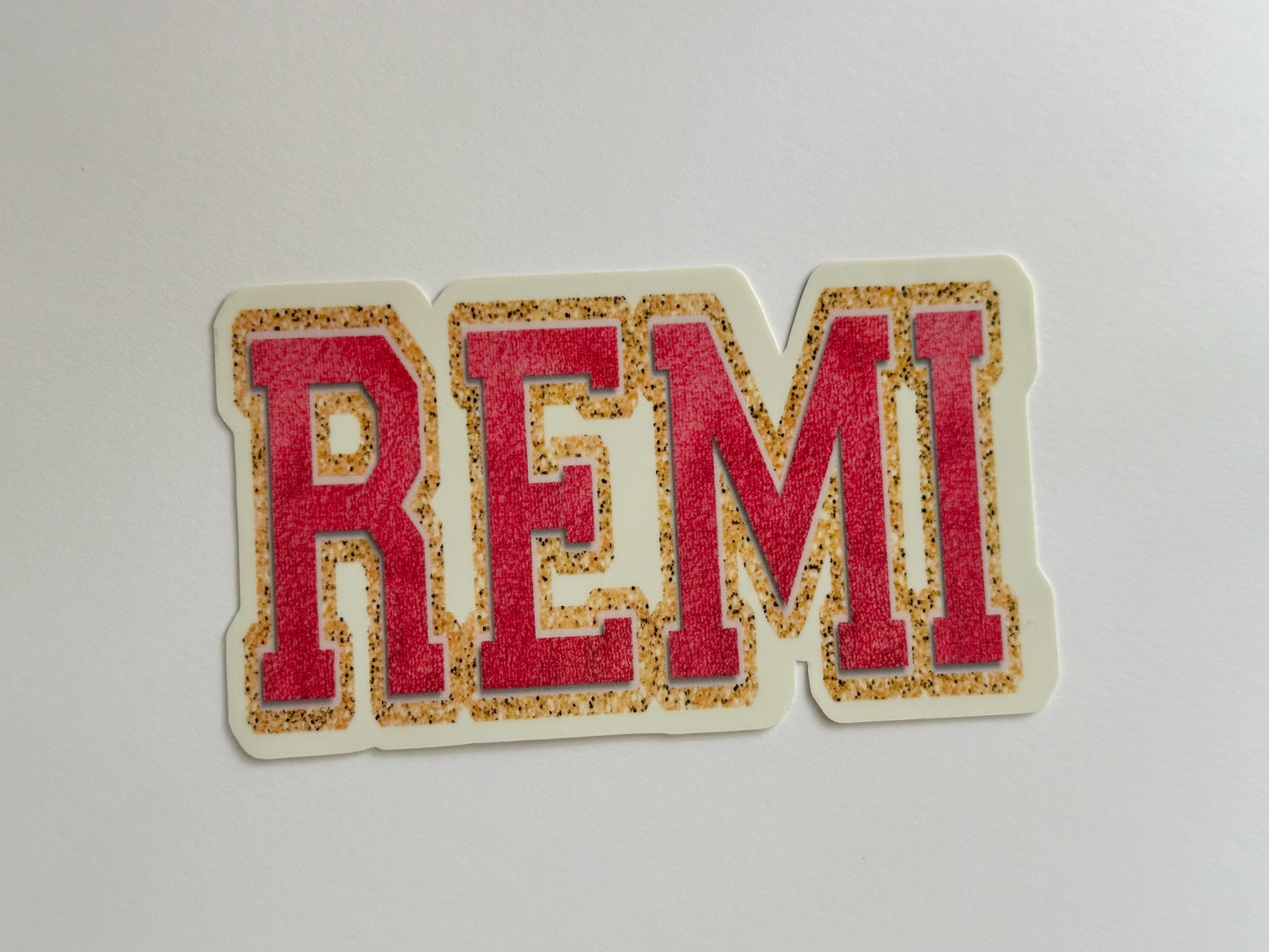 Varsity Letters Faux Chenille Personalized Name Sticker