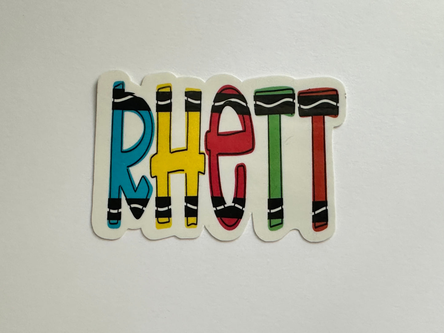 Crayon Themed Personalized Name Sticker