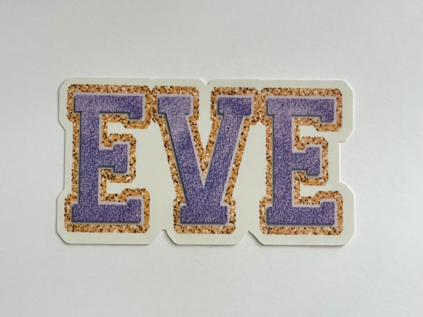 Varsity Letters Faux Chenille Personalized Name Sticker