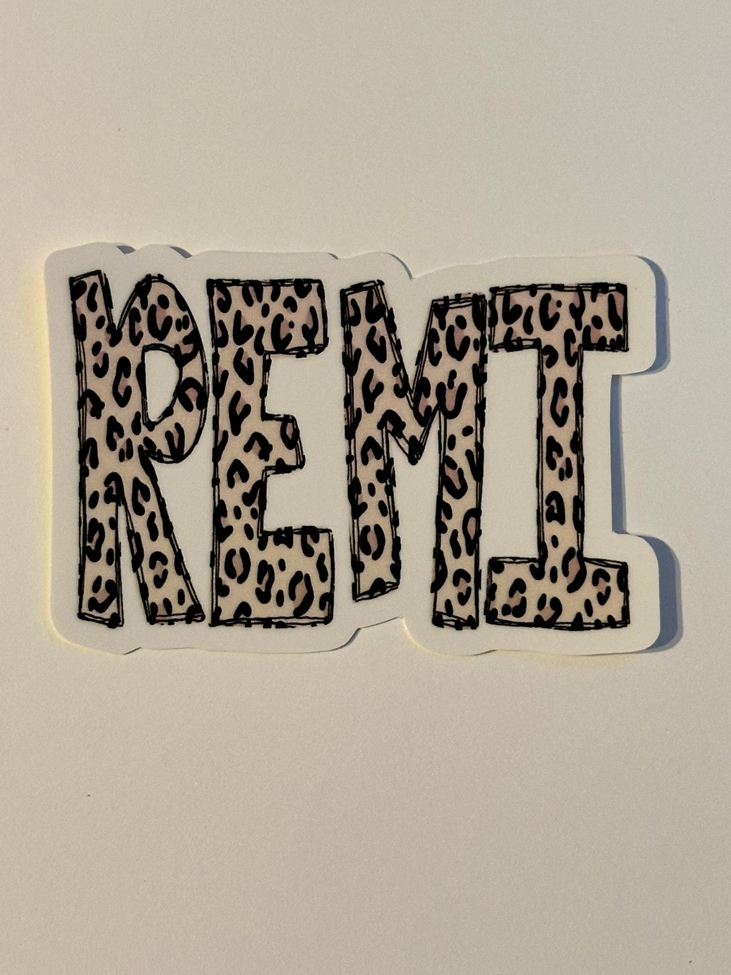 Cheetah Print Personalized Name Stickerr