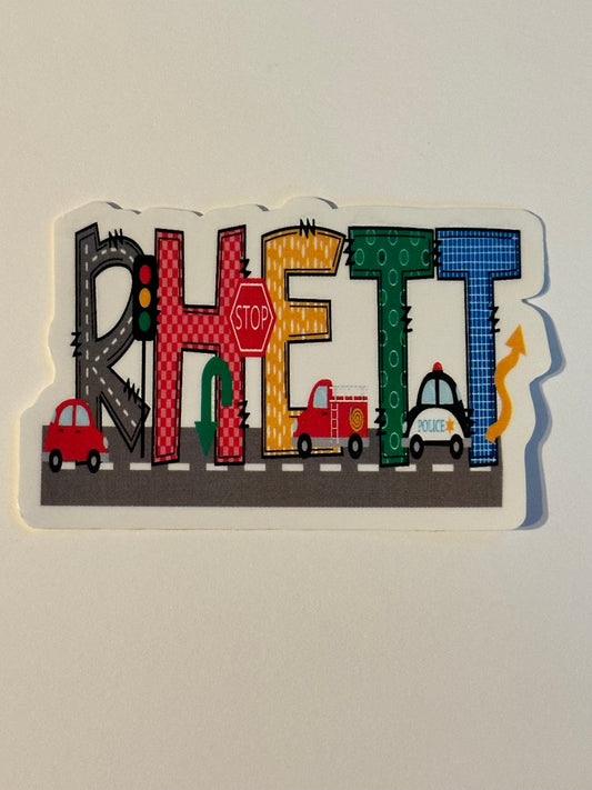 Planes, Trains, and Cars Themed Personalized Stickers