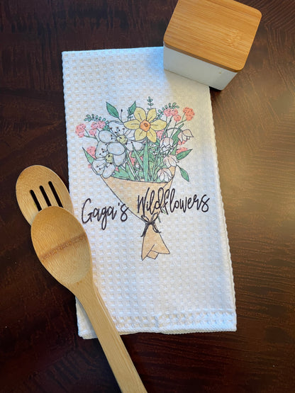 Birth Flower Dish Towel