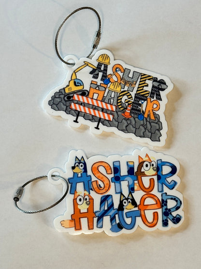 Construction Themed Bag Tag