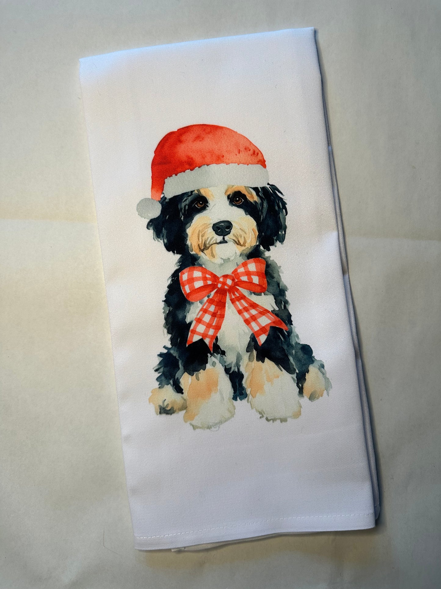 Customized Dog Breed Christmas Kitchen Tea Towel