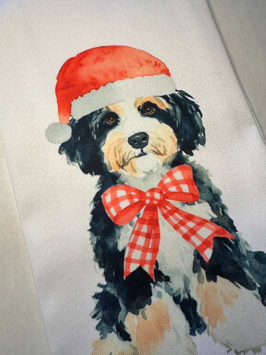 Customized Dog Breed Christmas Kitchen Tea Towel