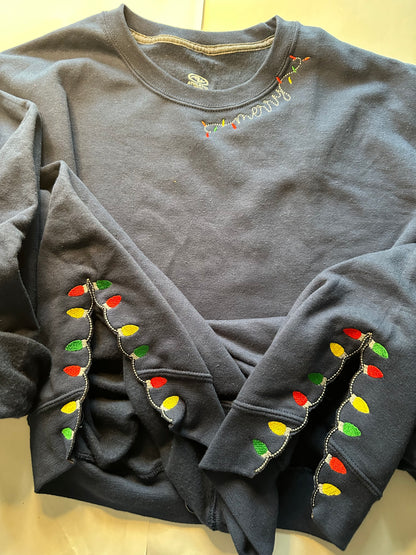 Christmas Lights Side Split Crewneck