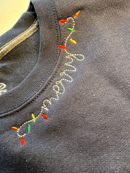 Christmas Lights Side Split Crewneck