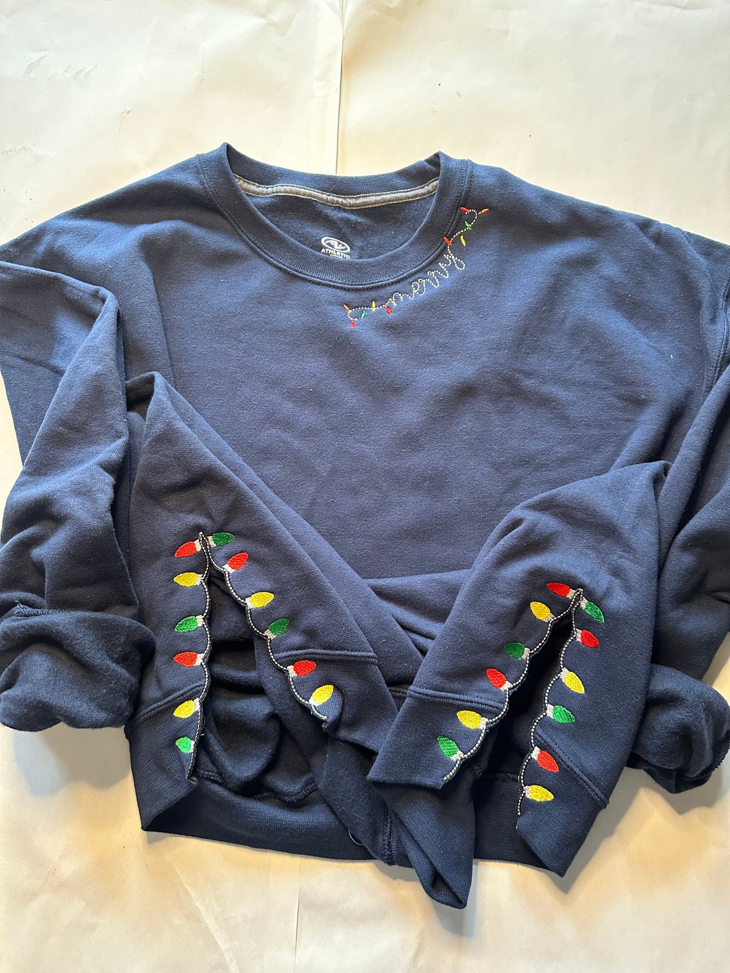 Christmas Lights Side Split Crewneck