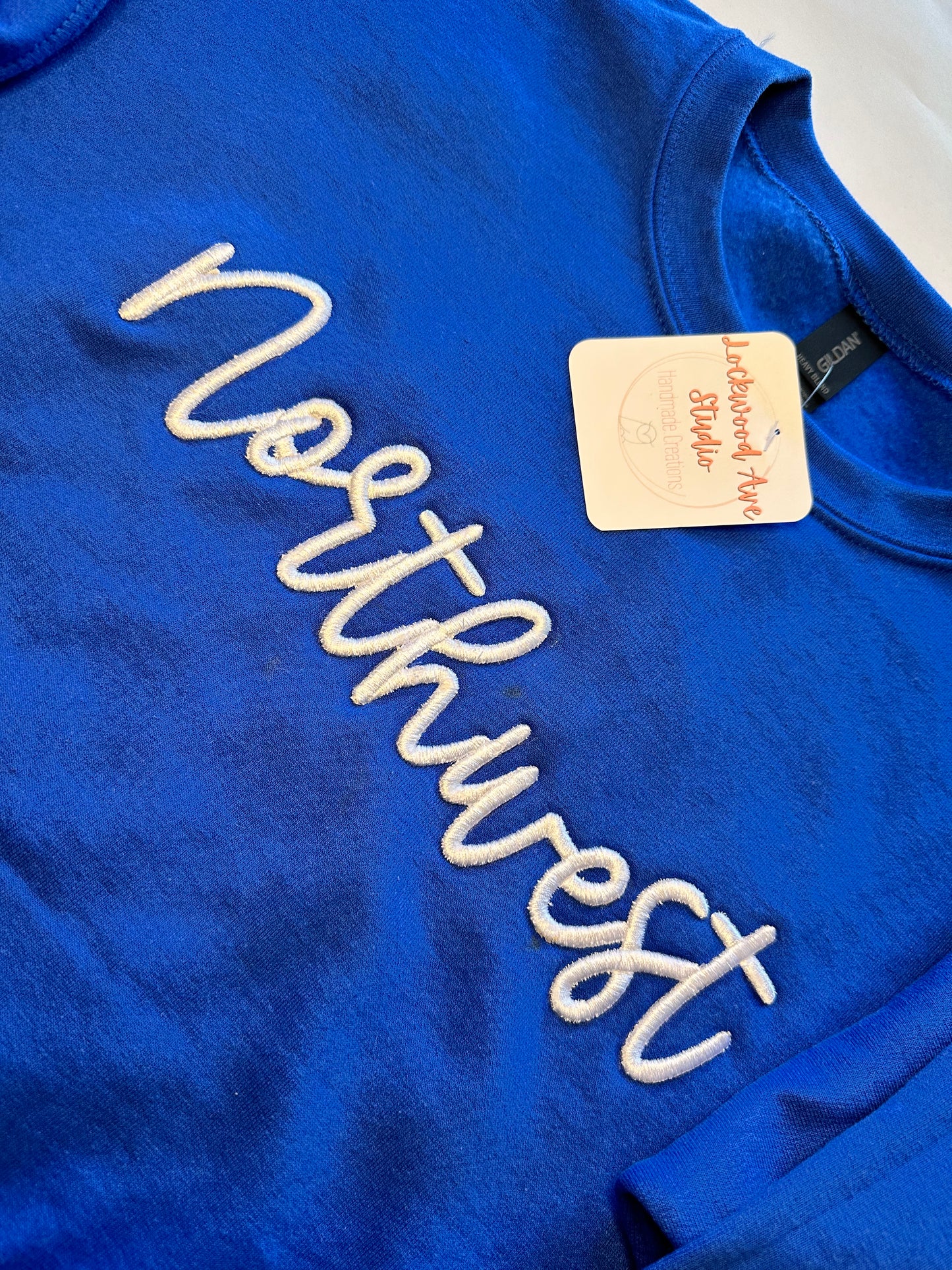 Custom School Spirit Sweatshirt with Side Bows | Embroidered Team Name & Colors | Personalized School Crewneck