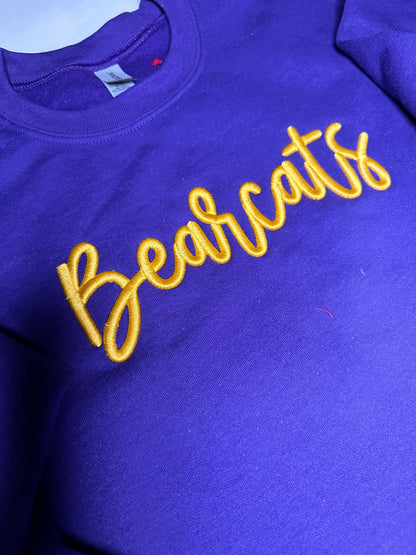 Custom School Spirit Sweatshirt with Side Bows | Embroidered Team Name & Colors | Personalized School Crewneck