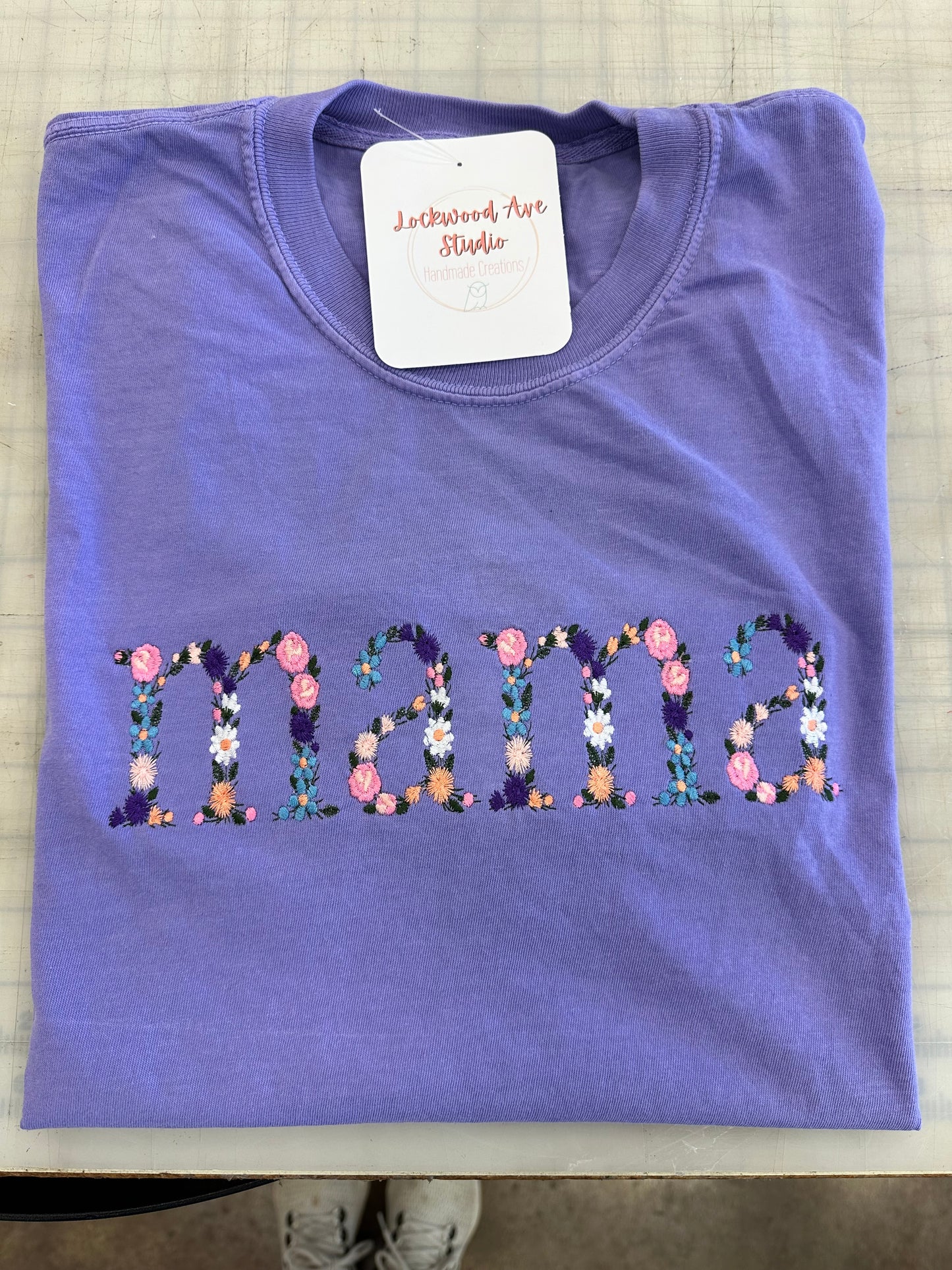 Personalized Floral Embroidered “Mama” Shirt | Custom Mother’s Day Shirt | Comfort Colors Tee | Embroidered Mom Gift | Floral Name Shirt