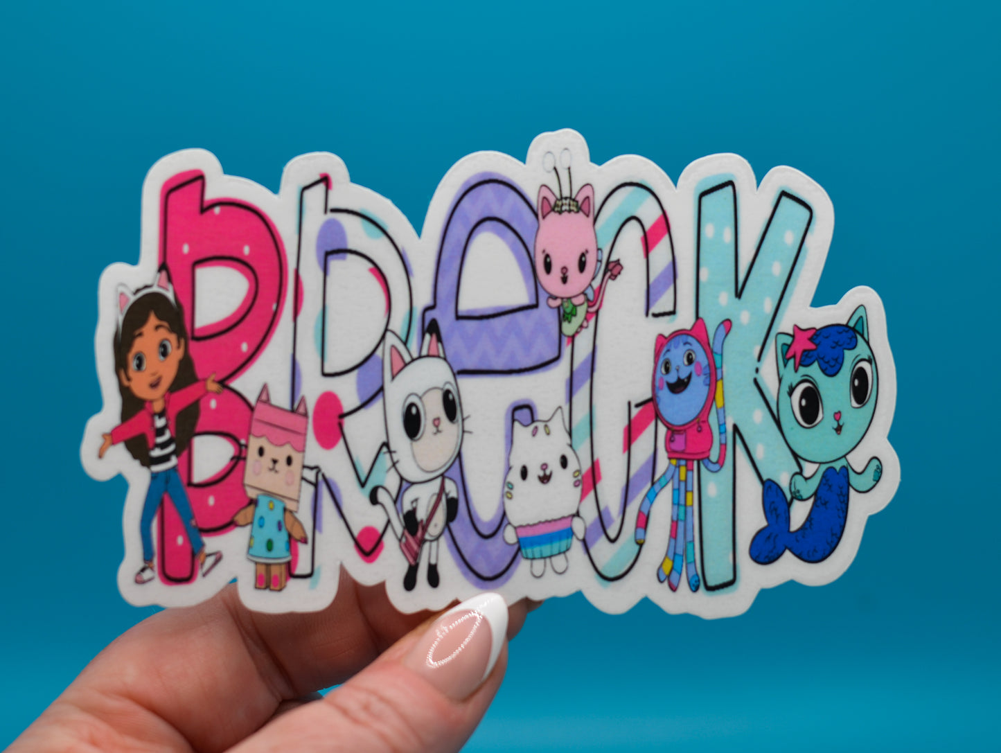 Gabby's Dollhouse Inspired Personalized Name Sticker