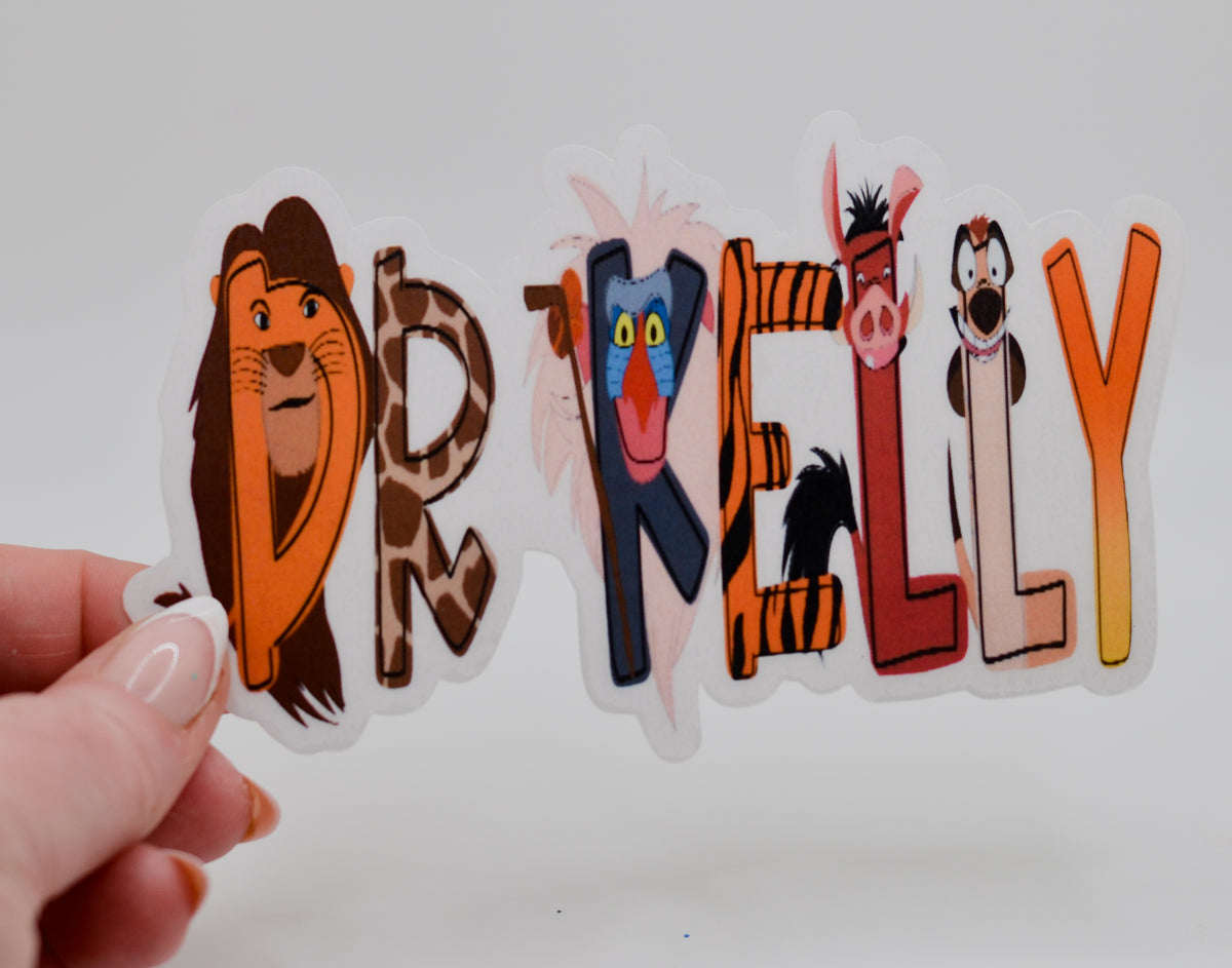 Lion King Inspired Personalized Name Sticker – Lockwood Ave Studio