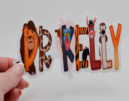 Lion King Inspired Personalized Name Sticker