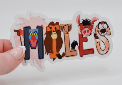 Lion King Inspired Personalized Name Sticker