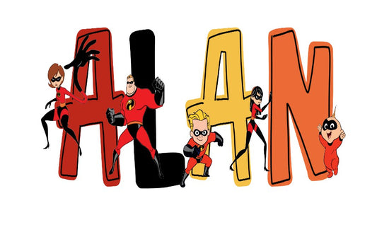 Personalized Incredibles Name Sticker