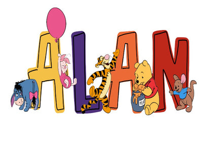 Personalized Winnie the Pooh Name Sticker