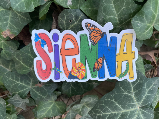 Butterfly and Insect Personalized Name Sticker