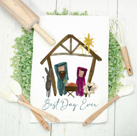 Best Day Ever Nativity Kitchen Towel