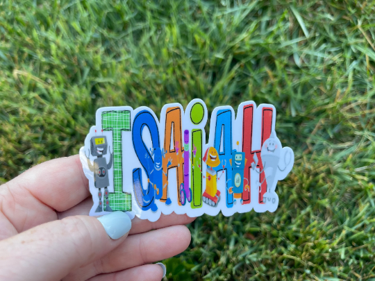 Robot Name Sticker