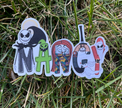 Nightmare Before Christmas Personalized Name Sticker