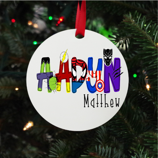 Superhero Inspired Personalized Ornament