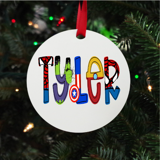 Superhero Inspired Personalized Ornament