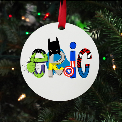 Superhero Inspired Personalized Ornament