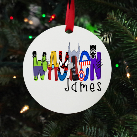 Superhero Inspired Personalized Ornament