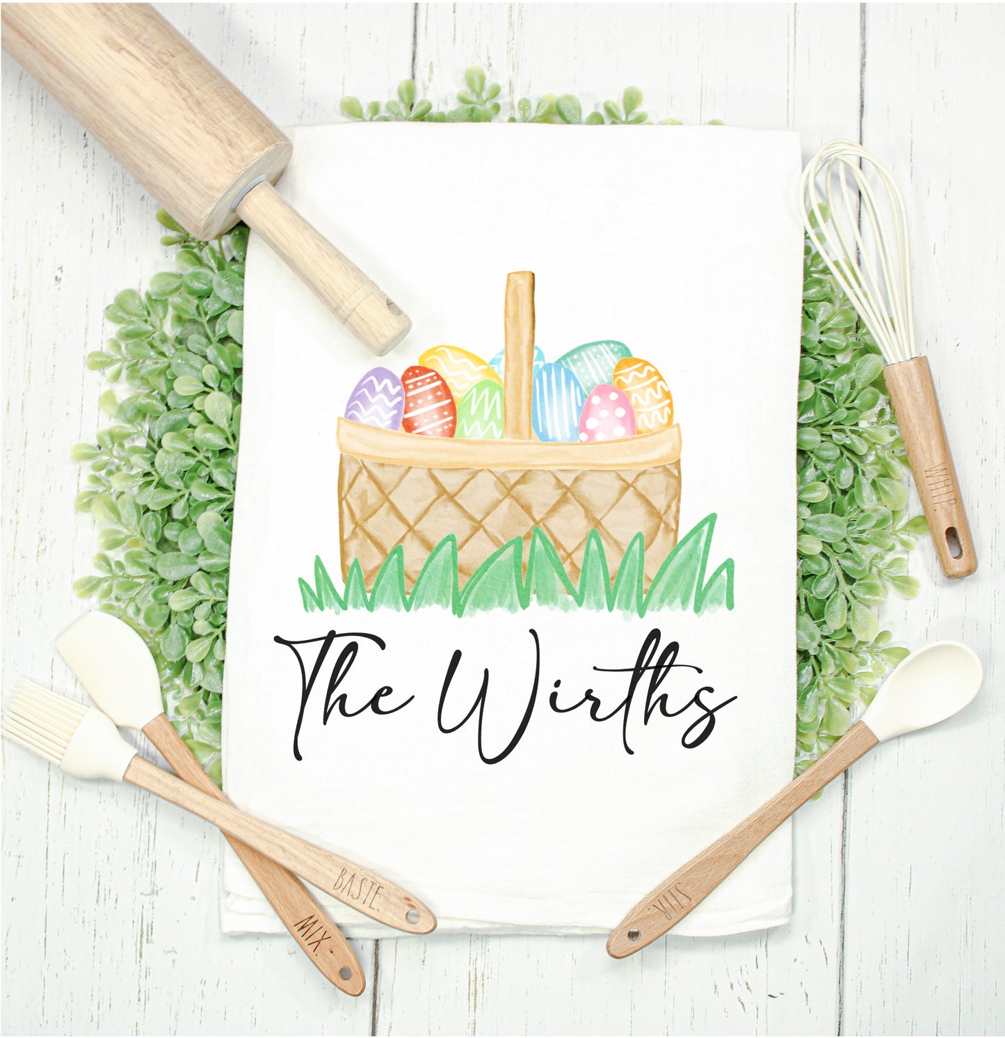 Easter Personalized Kitchen Dishtowel